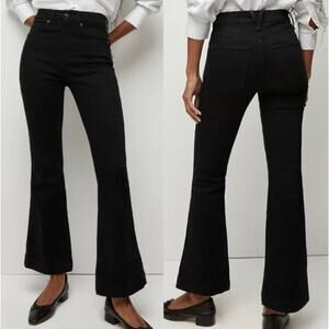 VERONICA BEARD Carson High Rise Ankle Flare Jeans Washed Onyx Black Sz 32 {3Z29}